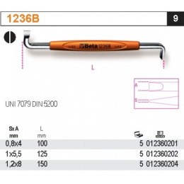 WKRĘTAK PŁASKI KĄTOWY DWUSTRONNY 0.8*4MM BETA