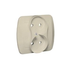 AKORD GNIAZDO 2-KROTNE B/U BEŻOWE SIMON