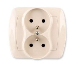 AKORD GNIAZDO 2-KROTNE Z/U BEŻOWE SIMON