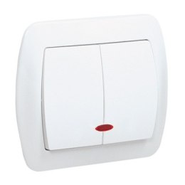 AKORD ŁĄCZNIK PODWÓJNY P/T Z PODŚWIETLENIEM BIAŁY SIMON