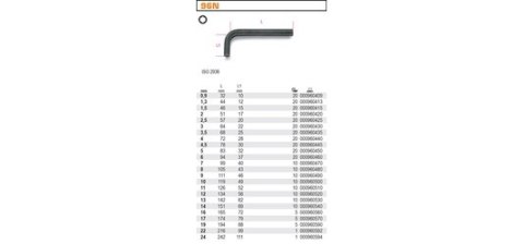 KLUCZ TRZPIENIOWY KĄTOWY 6-KĄTNY 1.5MM BETA