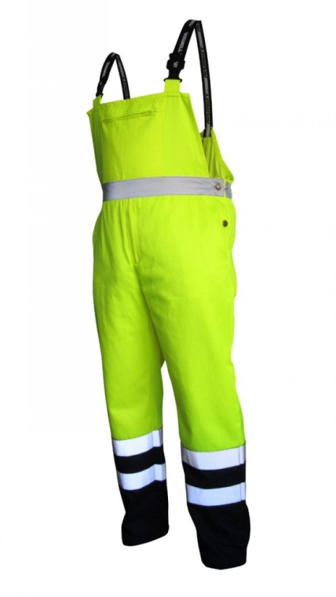 SPODNIE OSTRZEGAWCZE NA SZELKACH ŻÓŁTO-GRANATOWE L VIZWELL