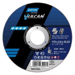 TARCZA DO METALU VULCAN 125*1.6*22.23 NORTON