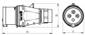 WTYKA IZOLACYJNA PRZENOŚNA 16A 400V 3P+N+Z IP44 TAREL
