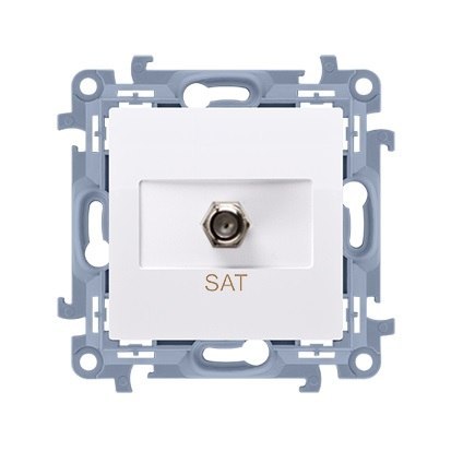 SIMON 10 GNIAZDO ANTENOWE POJEDYŃCZE TYP F BIAŁY SIMON