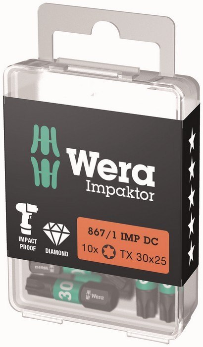 BIT, GROT, KOŃCÓWKA TORX DIAMENTOWY IMPAKTOR T30 X 25MM WERA