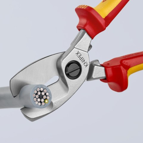 NOŻYCE DO KABLI IZOLOWANE PODWÓJNE OSTRZE 200MM KNIPEX