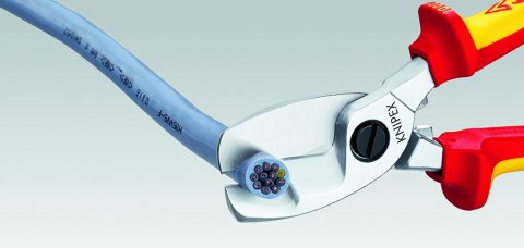 NOŻYCE DO KABLI IZOLOWANE PODWÓJNE OSTRZE 200MM KNIPEX