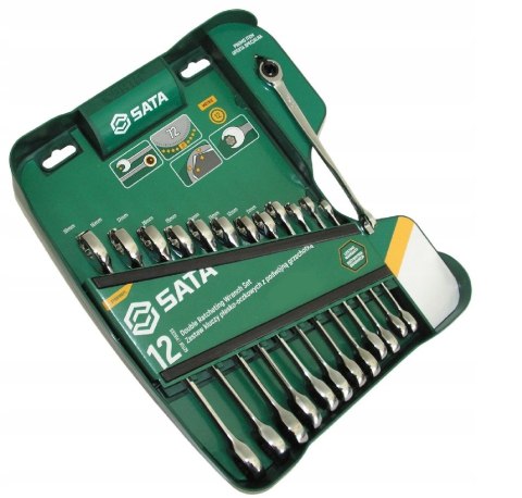 ZESTAW KLUCZY PŁASKO-OCZKOWYCH Z PODWÓJNĄ GRZECHOTKĄ 12SZT UN