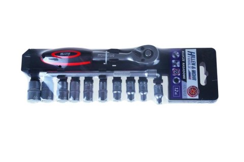 ZESTAW KLUCZY NASADOWYCH 1/4'' 12 ELEMENTÓW DEDRA