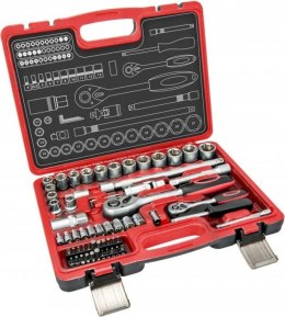 ZESTAW KLUCZY NASADOWYCH CRV 1/4''-1/2'' 72 ELEMENTÓW DEDRA