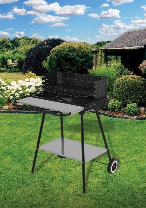 GRILL WĘGLOWY Z PÓŁKĄ PRZEDNIĄ 54*35CM LUND