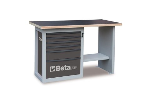 STÓŁ WARSZTATOWY Z SZAFKĄ Z SZEŚCIOMA SZUF. 5900/C59CG SZARY BETA