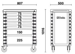 WÓZEK NARZĘDZIOWY Z 7 SZUFLADAMI C37/6-0 BETA