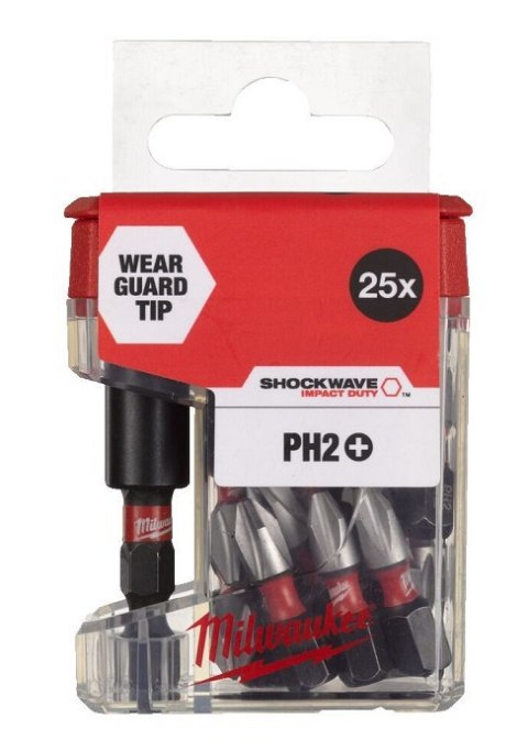 ZESTAW BITÓW PH2 25 EL. + UCHWYT MAG. 60MM MILWAUKEE