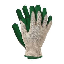 RĘKAWICE OGRODNICZKI POWLEKANE GUMĄ ZIELONE 450, OP.10 PAR UN