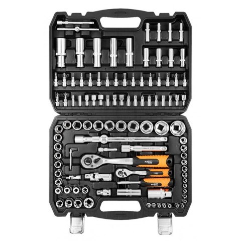 ZESTAW KLUCZY NASADOWYCH 1/2'',1/4'' 108 CZĘŚCI NEO