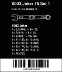 ZESTAW KLUCZY PŁASKO-OCZKOWYCH 6003 JOKER 15SZT. WERA