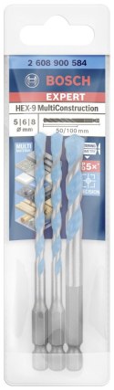 ZESTAW WIERTEŁ EXPERT MULTICONSTRUCTION HEX-9 SET 3PC BOSCH
