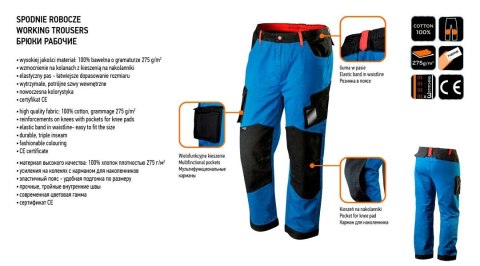 SPODNIE ROBOCZE DO PASA HD+, ROZMIAR S NEO