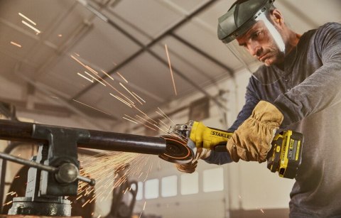 SZLIFIERKA KĄTOWA AKUMULATOROWA 125MM V20 18V 2*4.0AH STANLEY