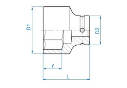 NASADKA KRÓTKA UDAROWA 6-KĄTNA 3/4'' CALOWA 1-1/8'' 53MM KING TONY
