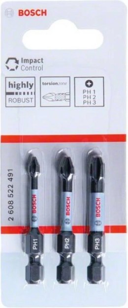 ZESTAW BITÓW IMPACT 50MM PH1,PH2,PH3, BOSCH