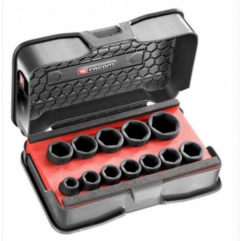 ZESTAW NASADEK UDAROWYCH 1/2'' 6-KĄTNYCH, KRÓTKICH, 10-27MM FACOM