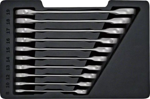 ZESTAW KLUCZY PŁASKO-OCZKOWYCH 10 SZT. BOSCH