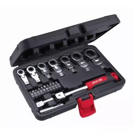 KLUCZE PŁASKO-OCZK. Z GRZECH. KĄTOWE ZESTAW 20SZT DEDRA