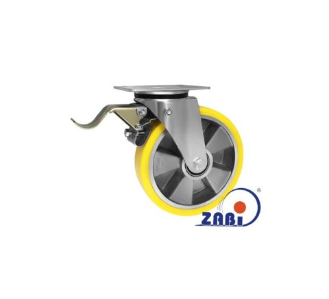 KOŁO ALUMINIUM-POLIURETAN 200MM OBUDOWA SKRĘTNA+HAM.A65PH ZABI