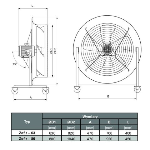 WENTYLATOR ZEFIR-80 1F Z REGULATOREM TYWENT