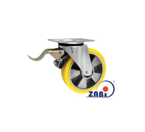 KOŁO ALUMINIUM+POLIURETAN 180MM OBUDOWA SKRĘTNA A55PH ZABI