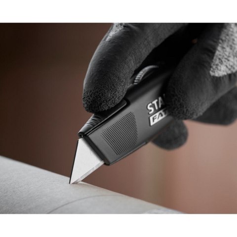 NÓŻ HEAVY DUTY OSTRZE TRAPEZ STAŁE METALOWY CZARNY STANLEY