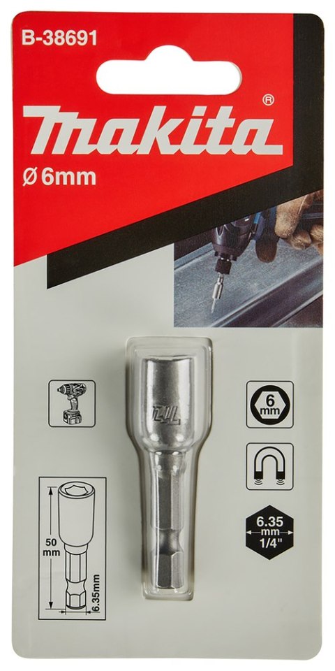 NASADKA MAGNETYCZNA 1/4' HEX 6*50MM MAKITA