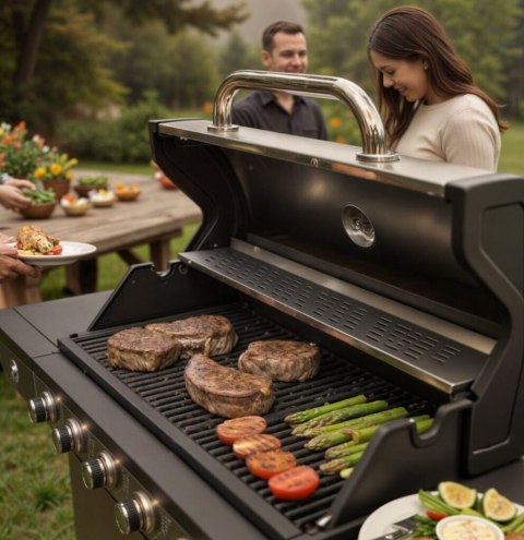 GRILL GAZOWY 6+1 STAL NIERDZEWNA 16,5KW BLAUPUNKT