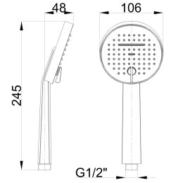 SŁUCHAWKA NATRYSKOWA GABRO PLUS 2-FUNKCYJNA CHROM INVENA