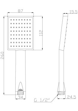 SŁUCHAWKA NATRYSKOWA PATRAS 1-FUNKCYJNA CHROM INVENA
