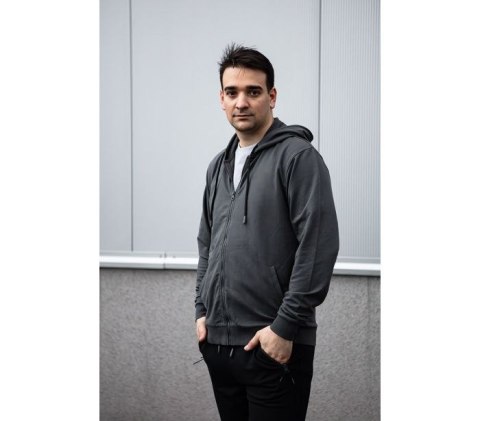 BLUZA ROZPINANA Z KAPTUREM COMFORT SZARA ROZMIAR S NEO