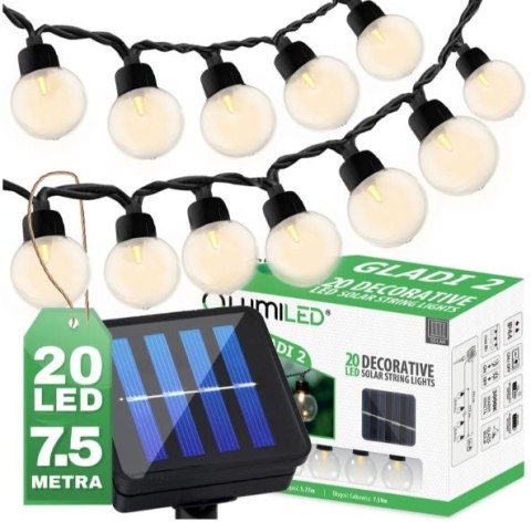 GIRLANDA SOLARNA GLADI 2, 30 LED G40 10,6M UN