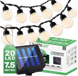 GIRLANDA SOLARNA GLADI 2, 30 LED G40 16,7M UN