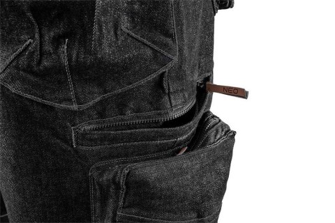 KRÓTKIE SPODENKI ROBOCZE DENIM, CZARNE M NEO