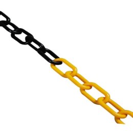 ŁAŃCUCH PLASTIKOWY ŻÓŁTO-CZARNY 6*29MM 25MB SZPULA UN