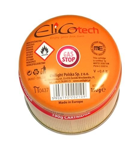 NABÓJ Z GAZEM PROPAN-BUTAN 190G GAS-STOP ELICOTECH #2711 13 ELICO