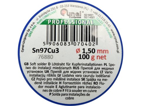 SPOIWO DO MIEDZI 1.5MM 100G TOYA