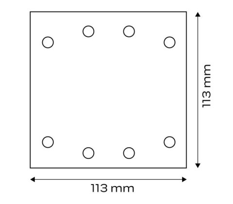 PAPIER ŚCIERNY KWADRAT P240 113*113MM, 8 OTW. 5 SZT. NEO
