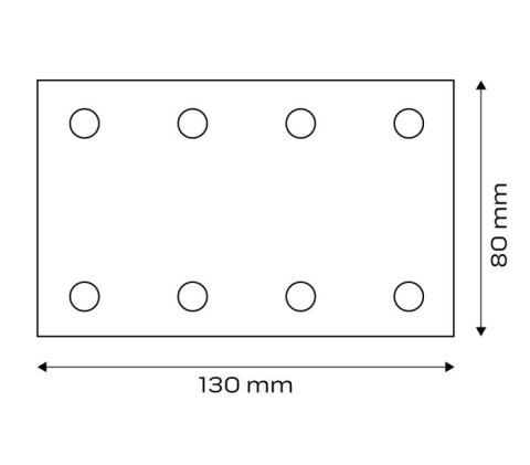 PAPIER ŚCIERNY PROSTOKĄT P240 130*80MM, 8 OTW. 5 SZT. NEO