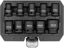ZESTAW NASADEK UDAROWYCH KRÓTKICH 1/2'' 10 SZT. 10-27 MM YATO