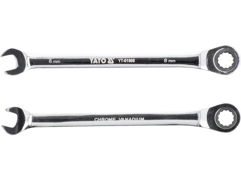 KLUCZ PŁASKO-OCZKOWY Z GRZECHOTKĄ 8MM YATO