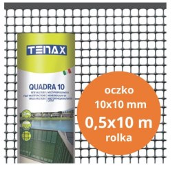 SIATKA PVC QUADRA 10 GRAFIT 0.5M*10MB OCZKO 10MM UN